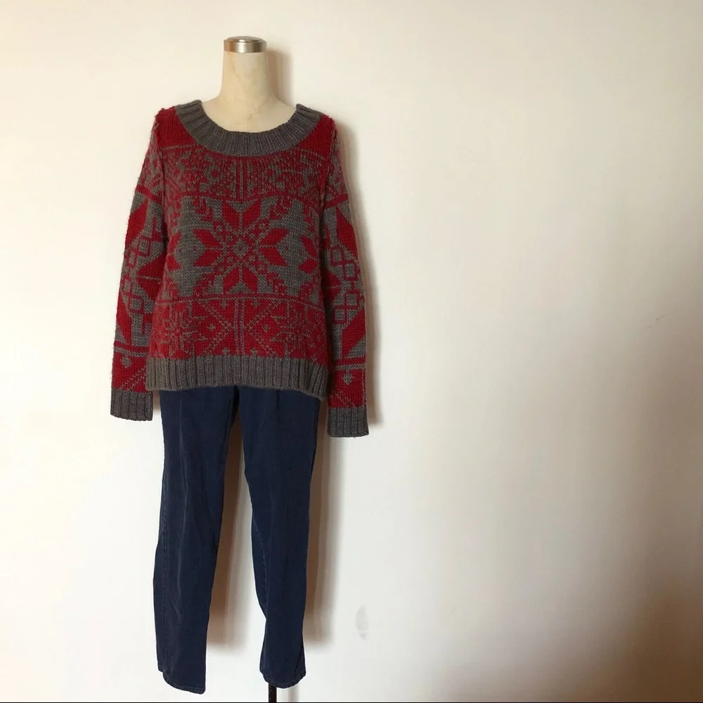 Free People - Chunky Knit Patterned Sweater - Picture 1 of 4